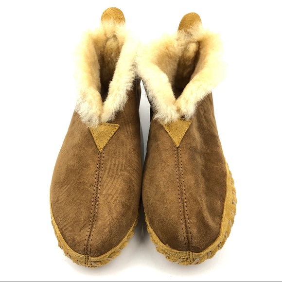LL Bean Wicked Good Sheepskin Suede Slippers - Picture 4 of 8